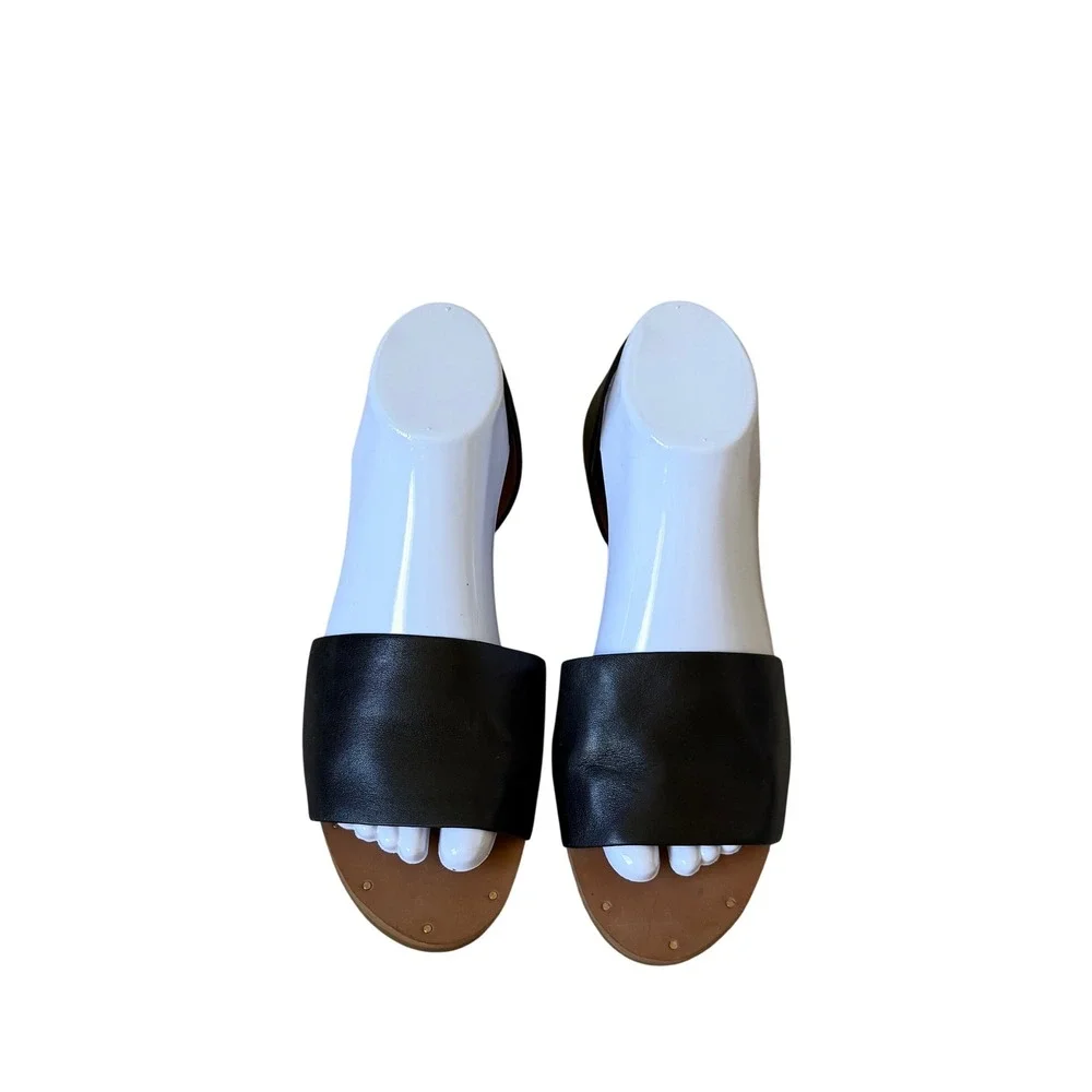Madewell Sandals Flats Thea Leather Open Toe Black 9
